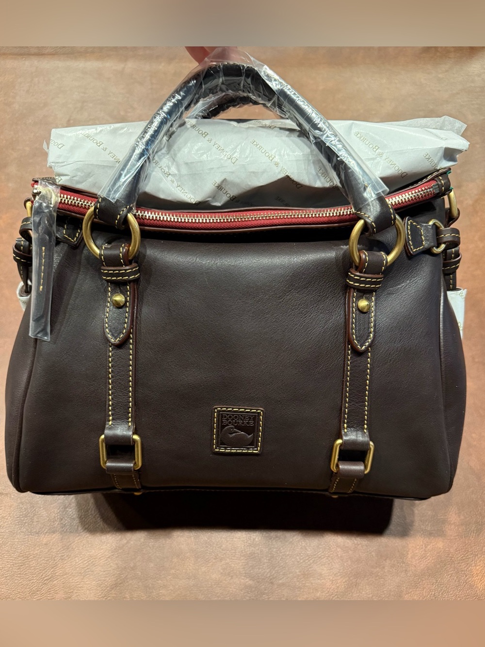 🤎New Dooney & Bourke Florentine Large
Satchel in Brown Tmoro